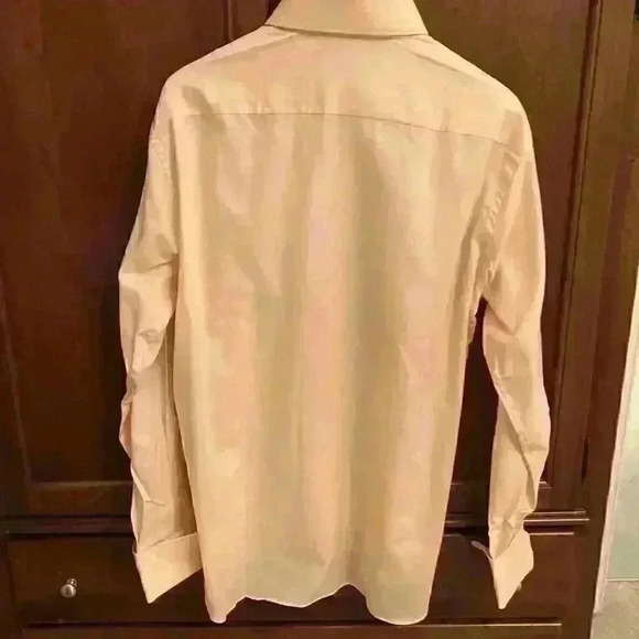 Ingram Mens Orange 100% Cotton Long Sleeve Button Up Shirt Made In Italy 17.5/44 - Picture 6 of 11